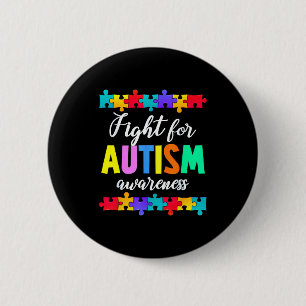 Vecht voor autism bewustzijn steun team autistisch ronde button 5,7 cm
