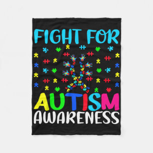 Vecht voor Autisme Bewustzijn Puzzel Handen Design Fleece Deken