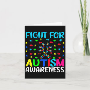 Vecht voor Autisme Bewustzijn Puzzel Handen Design Kaart