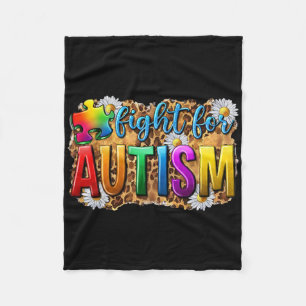 Vecht voor autisme Daisy en puzzel Autisme Bewustz Fleece Deken