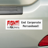Vecht voor een Echte Democratie Bumpersticker (Op auto)