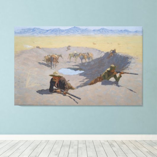 Vecht voor het watergat canvas afdruk (Insitu (Houten vloer))