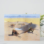 Vecht voor het watergat (door Frederic Remington) Kaart (Staand voorkant)