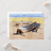 Vecht voor het watergat (door Frederic Remington) Kaart (Voorkant / Achterkant in situ)