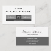 Vecht voor je juiste advocaat, advocaat, advocaat visitekaartje (Voorkant / Achterkant)