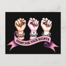 Vecht voor je rechten als feministe briefkaart