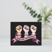 Vecht voor je rechten als feministe briefkaart (Staand voorkant)