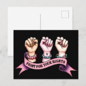 Vecht voor je rechten als feministe briefkaart (Voorkant / Achterkant)