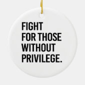 Vecht voor mensen zonder privileges keramisch ornament (Achterkant)