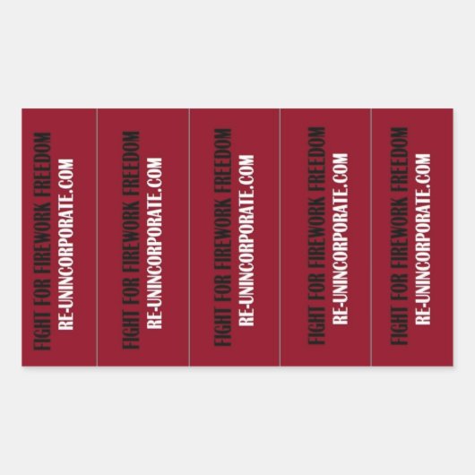 Vecht voor vuurwerkvrijheid! rechthoekige sticker (Voorkant)