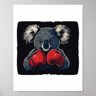 Vechtavond met Koala Beer in handschoenen kostuum Poster