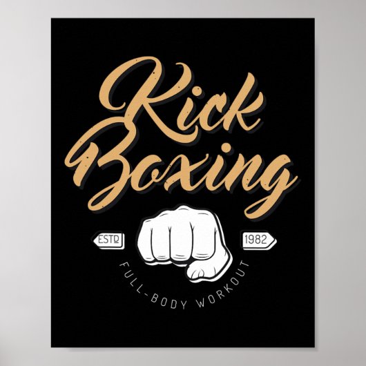 Vechtboxen Kickboksen Poster (Voorkant)