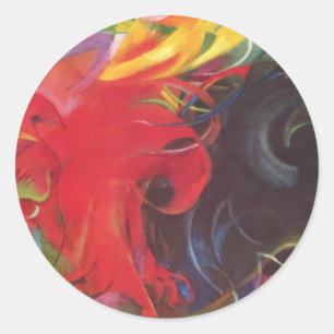 Vechtdende vormen van Franz Marc, Vintage Fijne Ku Ronde Sticker