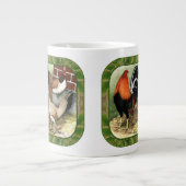 Vechtdieren op de boerderij grote koffiekop (Voorkant)