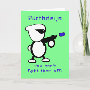 Vechten Alien verjaardag Kaart