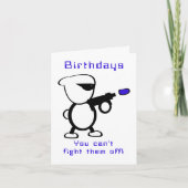 Vechten Alien verjaardag Kaart (Voorkant)