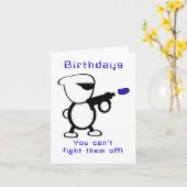 Vechten Alien verjaardag Kaart (Gele Bloem)