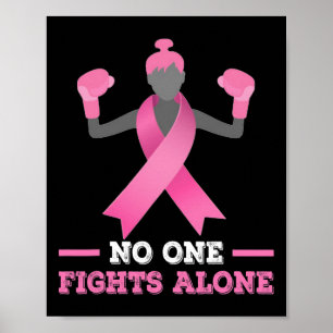 Vechten alleen Borstkanker T-shirt Fighter Poster