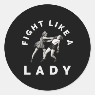 Vechten als een dame Boksen Ronde Sticker