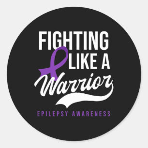 Vechten als krijger ontwerp epilepsie bewustzijn ronde sticker