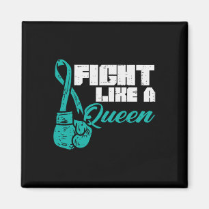 Vechten als Queen Blauwgroen bokshandschoenen eier Magneet