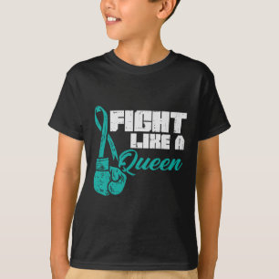 Vechten als Queen Blauwgroen bokshandschoenen eier T-shirt