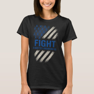 Vechten Diabetes Bewustzijn - Diabetes Vlag van de T-shirt