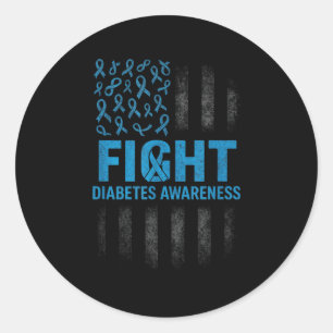 Vechten Diabetes Bewustzijn - Medische Warrior Sup Ronde Sticker