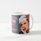 vechten, huilen, schuldgevoel, drank. prettige fee koffiemok (Voorkant rechts)