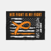 Vechten is mijn strijd moeder in de wet leukemie b fleece deken (Voorkant (Horizontaal))