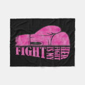 Vechten is mijn strijd tegen borstkanker bewustzij fleece deken (Voorkant (Horizontaal))