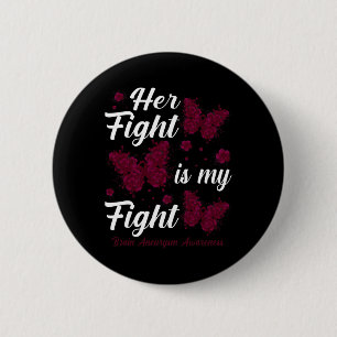 Vechten is mijn vechtbrein-aneurysma-bewustzijnsbo ronde button 5,7 cm
