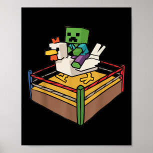Vechten Kip Videogames Shirt Boy Kinder Funny Poster