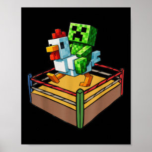 Vechten Kip Videogames Shirt Boy Kinder Funny Poster