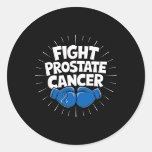 Vechten Prostaatkanker Blauw lint Boksen Prostaat Ronde Sticker