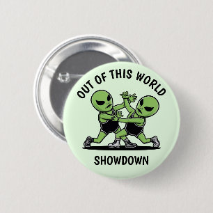 Vechten tegen aliens ronde button 5,7 cm
