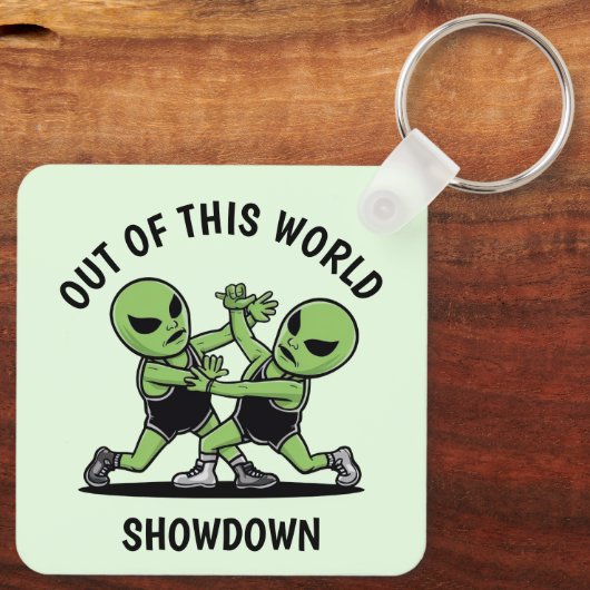 Vechten tegen aliens sleutelhanger (Achterkant)