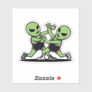 Vechten tegen aliens sticker