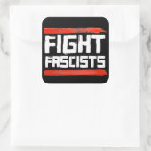 VECHTEN TEGEN FASCISTEN VIERKANTE STICKER (Tas)