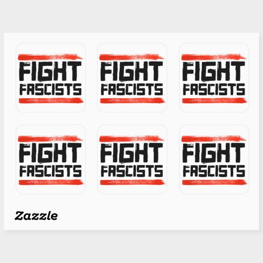 VECHTEN TEGEN FASCISTEN VIERKANTE STICKER (Vel)