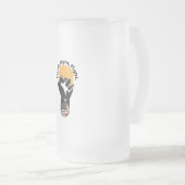 Vechten, vechten, vechten matglas bierpul (Voorkant rechts)