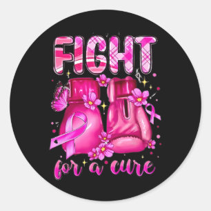 Vechten voor een remedie Roze Bokshandschoenen Bor Ronde Sticker