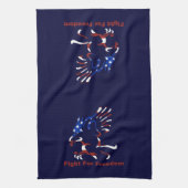 Vechten voor vrijheid Eagle keukenhanddoek (Verticaal)
