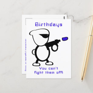 Vechtende Alien Verjaardag Briefkaart