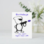 Vechtende Alien Verjaardag Briefkaart (Staand voorkant)