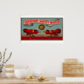 Vechtende Hanen - Matchbox Print - Zweden Muur (Keuken)