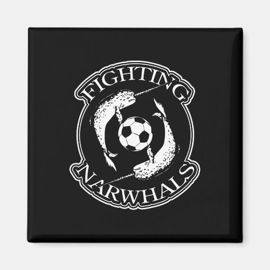 Vechtende Narwals Voetbal Magneet (Voorkant)