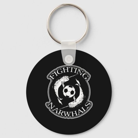 Vechtende Narwals Voetbal  Sleutelhanger (Voorkant)
