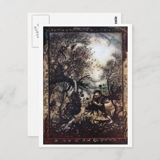 Vechtende Reuzen Briefkaart (Voorkant / Achterkant)