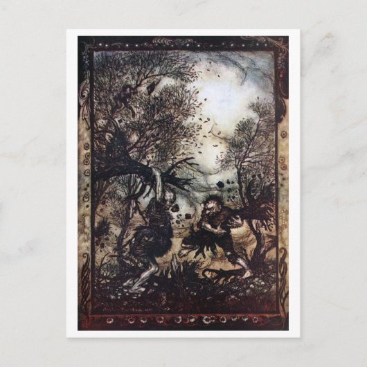 Vechtende Reuzen Briefkaart (Voorkant)